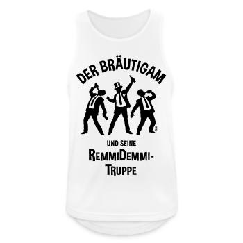 Der Bräutigam Und Seine Remmidemmi-Truppe (JGA, B) - Männer Tank Top atmungsaktiv - Weiß - Vorne - Nick (188cm)