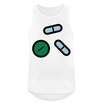 Pilules, médicaments, médicaments, médicaments - Débardeur respirant Homme - blanc - Devant - Nick (188cm)