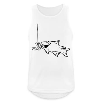 essen fressen hunger wurm haken angelhaken schnur - Männer Tank Top atmungsaktiv - Weiß - Vorne - Nick (188cm)