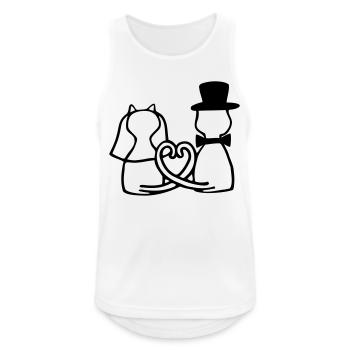mariage chat - Débardeur respirant Homme - blanc - Devant - Nick (188cm)