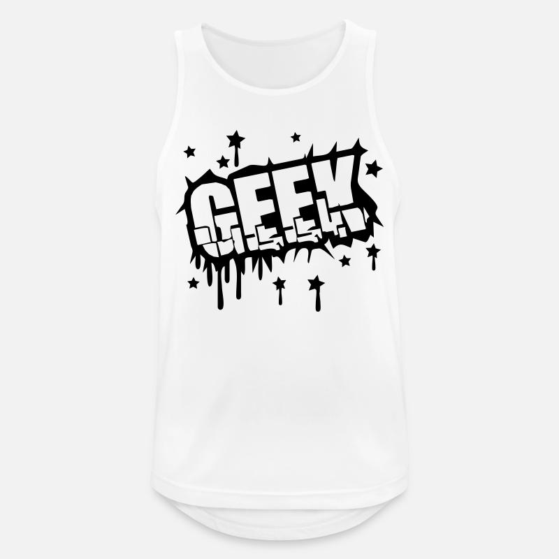 Geek Zerbrochenes Graffiti Design - Men's Breathable Tank Top - white