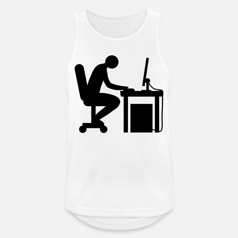 Computer desk nerd - Men's Breathable Tank Top - white