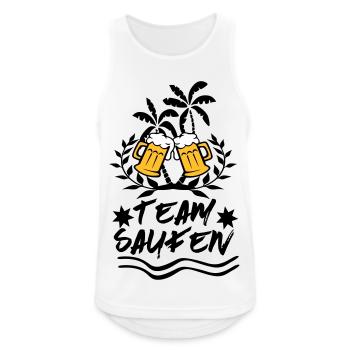 Team Saufen Malle JGA Party Design - Männer Tank Top atmungsaktiv - Weiß - Vorne - Nick (188cm)