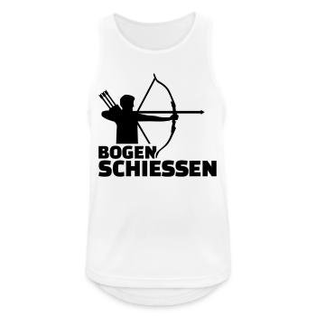Bogenschießen - Männer Tank Top atmungsaktiv - Weiß - Vorne - Nick (188cm)