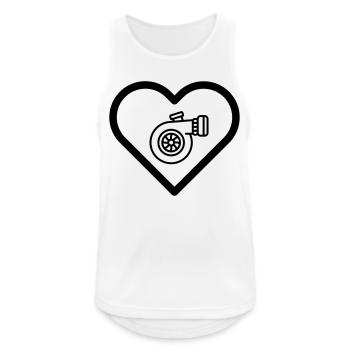 Turbocompresseur coeur turbo moteur tuner tuner motif - Débardeur respirant Homme - blanc - Devant - Nick (188cm)