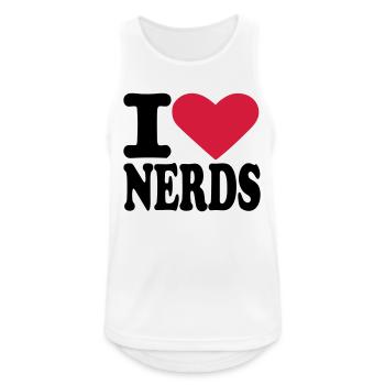 Nerd - Männer Tank Top atmungsaktiv - Weiß - Vorne - Nick (188cm)