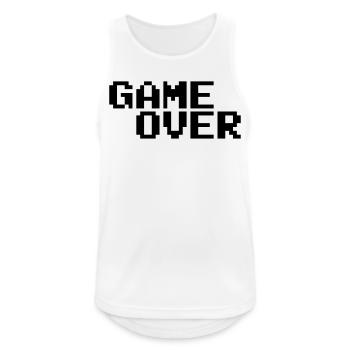 Game over - pixeliger Retro Schriftzug - Männer Tank Top atmungsaktiv - Weiß - Vorne - Nick (188cm)