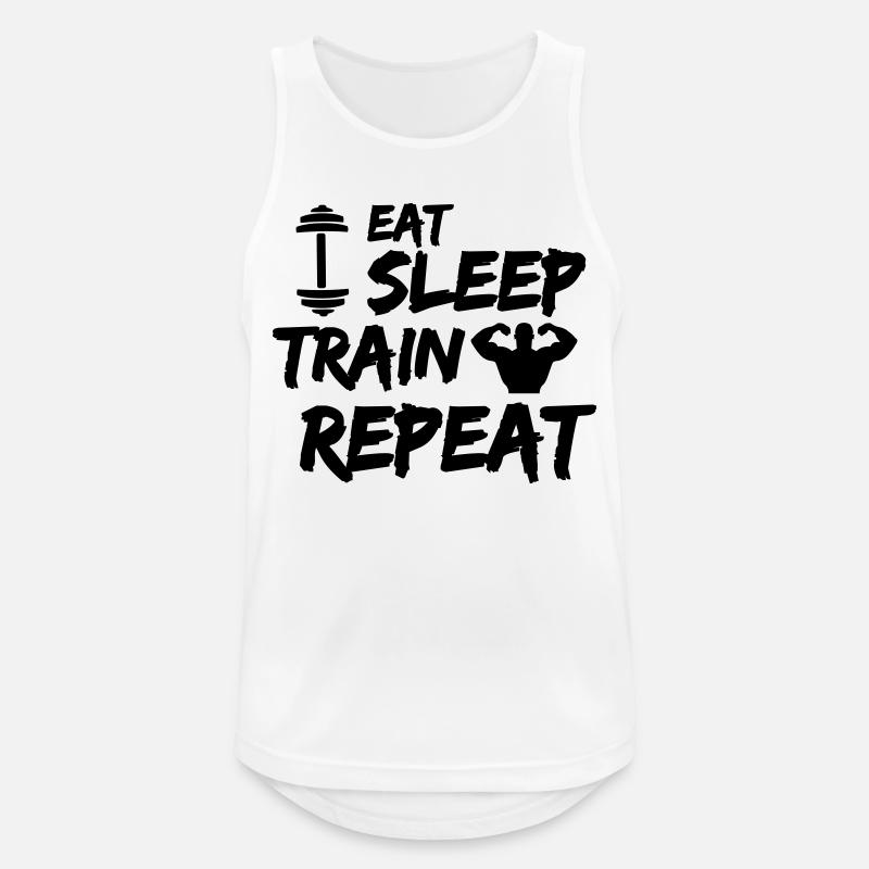 eat sleep train repeat - Männer Tank Top atmungsaktiv - Weiß