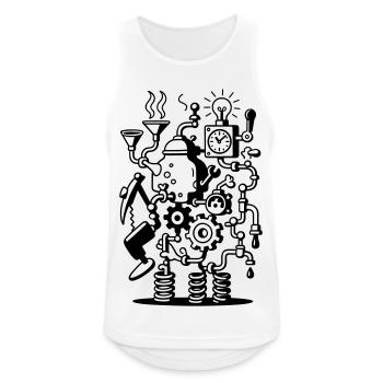 Crazy Machine - Männer Tank Top atmungsaktiv - Weiß - Vorne - Nick (188cm)