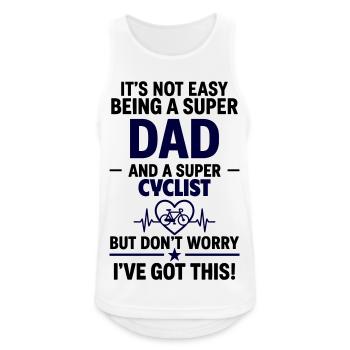 Heart + Cycling – Super Papa Cyclist - Men's Breathable Tank Top - white - Front - Nick (188cm)