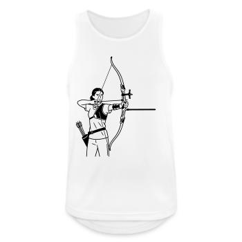 Bogenschießen - Männer Tank Top atmungsaktiv - Weiß - Vorne - Nick (188cm)
