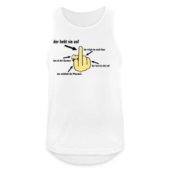 Mittelfinger hebt sie auf - Männer Tank Top atmungsaktiv - Weiß - Vorne - Nick (188cm)