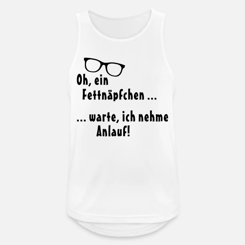 Fettnäpfchen - Männer Tank Top atmungsaktiv - Weiß