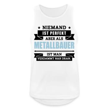 Funshirt Metallbauer - Männer Tank Top atmungsaktiv - Weiß - Vorne - Nick (188cm)