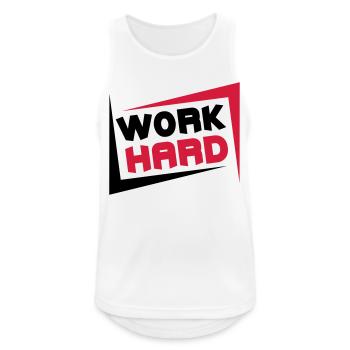 Work Hard - Männer Tank Top atmungsaktiv - Weiß - Vorne - Nick (188cm)