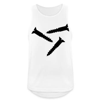 Schraube - Männer Tank Top atmungsaktiv - Weiß - Vorne - Nick (188cm)