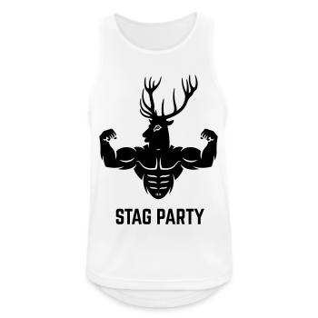 Stag Party (enterrement de vie de garçon / EVJF / JGA) - Débardeur respirant Homme - blanc - Devant - Nick (188cm)