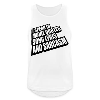 speak lyrics and sarcasm - Männer Tank Top atmungsaktiv - Weiß - Vorne - Nick (188cm)