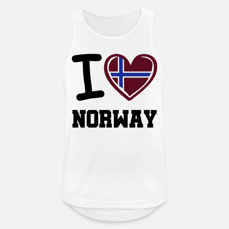 i love norway - Männer Tank Top atmungsaktiv - Weiß