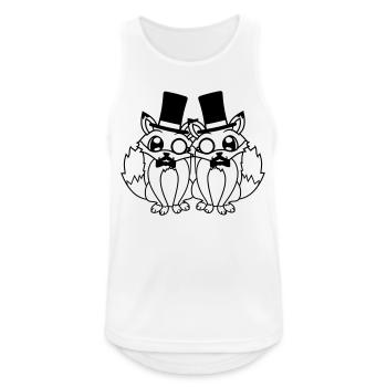 2 Foxes Friends Top Hat Men's Monocle Glasses - Men's Breathable Tank Top - white - Front - Nick (188cm)