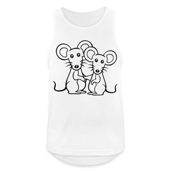 2 Mäuse Paar Zwei Verliebt Valentinstag Frau Mann - Männer Tank Top atmungsaktiv - Weiß - Vorne - Nick (188cm)