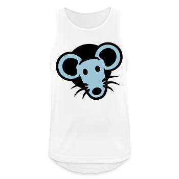 Maus Wand Loch Mauseloch Guckt Süß Lustig Comic - Männer Tank Top atmungsaktiv - Weiß - Vorne - Nick (188cm)