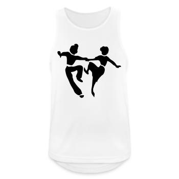 Retro Tanz von patjila - Männer Tank Top atmungsaktiv - Weiß - Vorne - Nick (188cm)