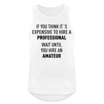 Professional VS Amateur - Männer Tank Top atmungsaktiv - Weiß - Vorne - Nick (188cm)