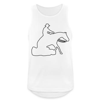 Sliding Stop Silhoutte Rand - Männer Tank Top atmungsaktiv - Weiß - Vorne - Nick (188cm)