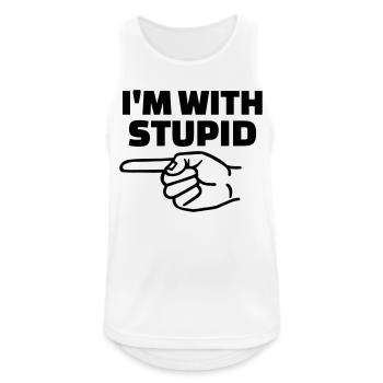 I'm with stupid - Men's Breathable Tank Top - white - Front - Nick (188cm)