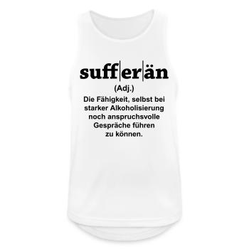 Sufferän - Männer Tank Top atmungsaktiv - Weiß - Vorne - Nick (188cm)