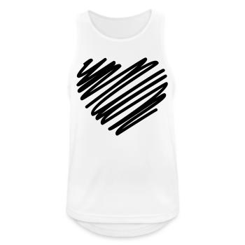 Comic heart strokes brush heart line drawing poison - Men's Breathable Tank Top - white - Front - Nick (188cm)