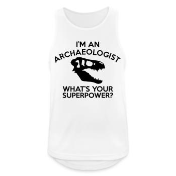 ARCHAEOLOGIST SUPERPOWER - Men's Breathable Tank Top - white - Front - Nick (188cm)