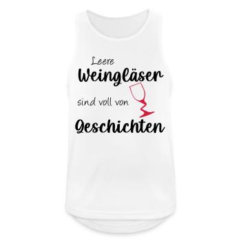 Leere Weingläser sind voll von Geschichten - Männer Tank Top atmungsaktiv - Weiß - Vorne - Nick (188cm)