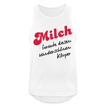 Milch - Männer Tank Top atmungsaktiv - Weiß - Vorne - Nick (188cm)