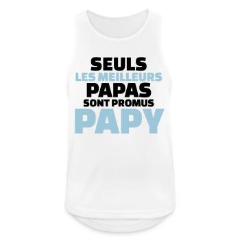 seuls les meilleurs papas sont promus papy - Débardeur respirant Homme - blanc - Devant - Nick (188cm)