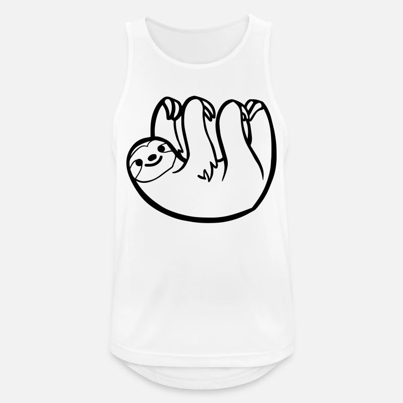 Faultier - Männer Tank Top atmungsaktiv - Weiß