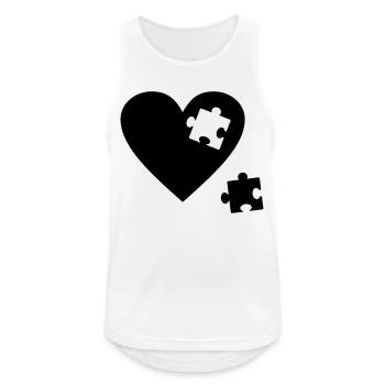 Herz Puzzle - Männer Tank Top atmungsaktiv - Weiß - Vorne - Nick (188cm)