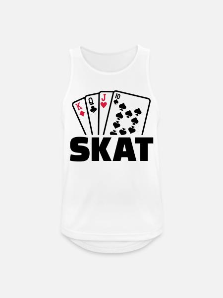 Skat - Männer Tank Top atmungsaktiv - Weiß
