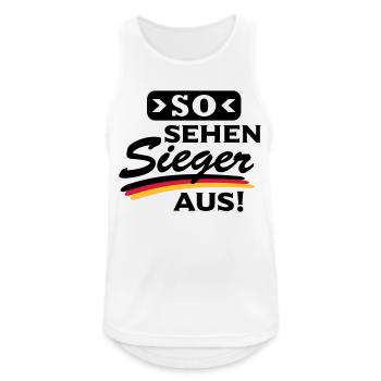 So sehen Sieger aus - Männer Tank Top atmungsaktiv - Weiß - Vorne - Nick (188cm)