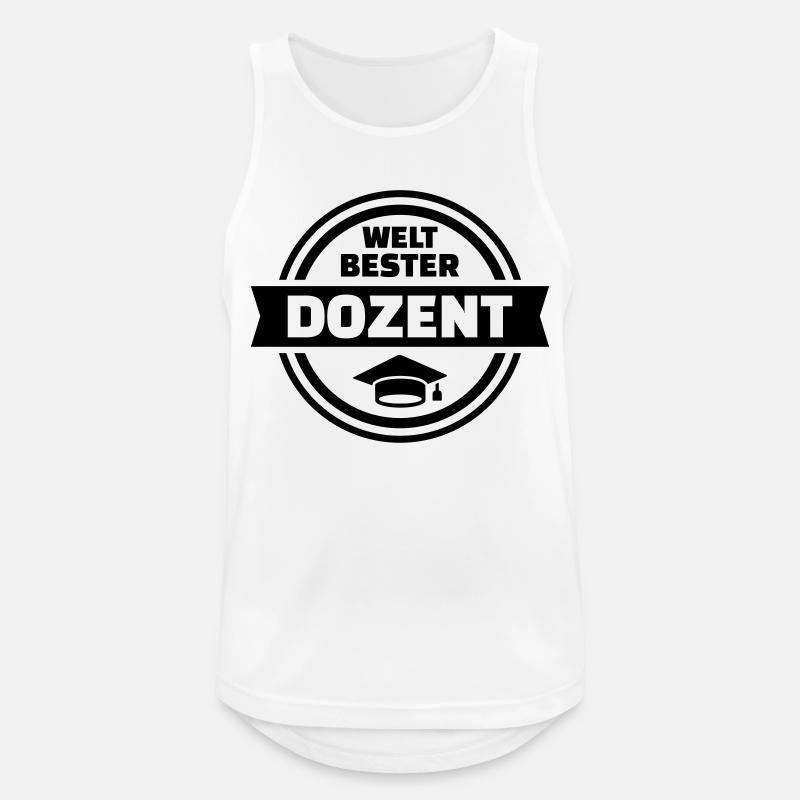 Dozent - Männer Tank Top atmungsaktiv - Weiß