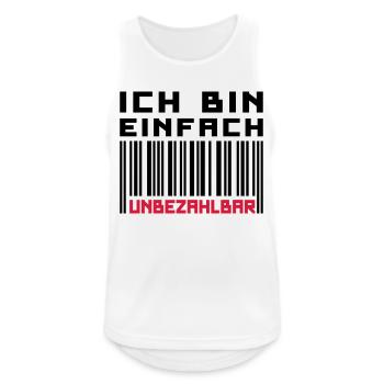 Unbezahlbar (Barcode) - Männer Tank Top atmungsaktiv - Weiß - Vorne - Nick (188cm)