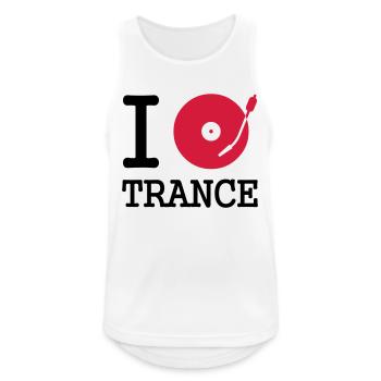 i dj / play / listen to trance - Débardeur respirant Homme - blanc - Devant - Nick (188cm)