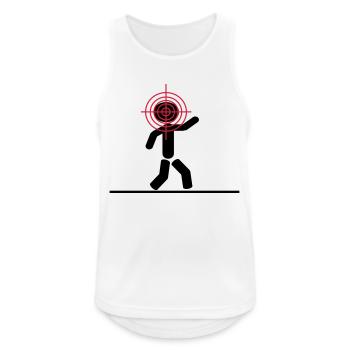 headshot target - Männer Tank Top atmungsaktiv - Weiß - Vorne - Nick (188cm)
