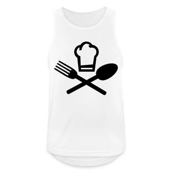 Koch Löffel Gabel - Männer Tank Top atmungsaktiv - Weiß - Vorne - Nick (188cm)