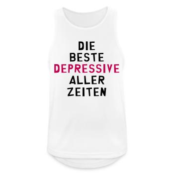 Depressiver - Depressive - Depressiv - Bipolar - Männer Tank Top atmungsaktiv - Weiß - Vorne - Nick (188cm)