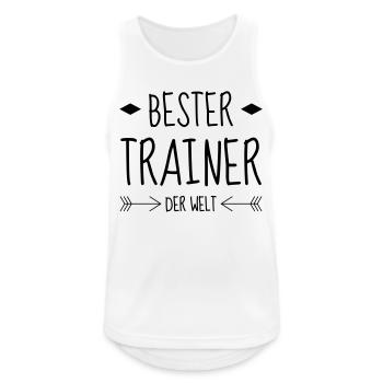 Coach / Coaching / Trainer / Sport - Männer Tank Top atmungsaktiv - Weiß - Vorne - Nick (188cm)