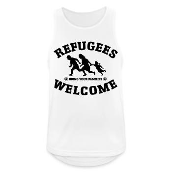 refugees welcome original - Männer Tank Top atmungsaktiv - Weiß - Vorne - Nick (188cm)