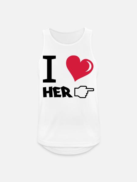 i_love_her - Männer Tank Top atmungsaktiv - Weiß