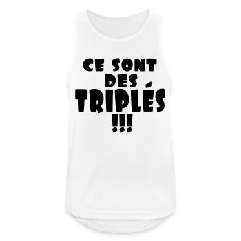 ce sont des triplés - Débardeur respirant Homme - blanc - Devant - Nick (188cm)